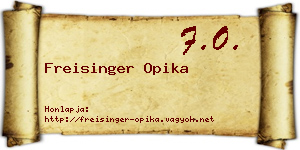 Freisinger Opika névjegykártya